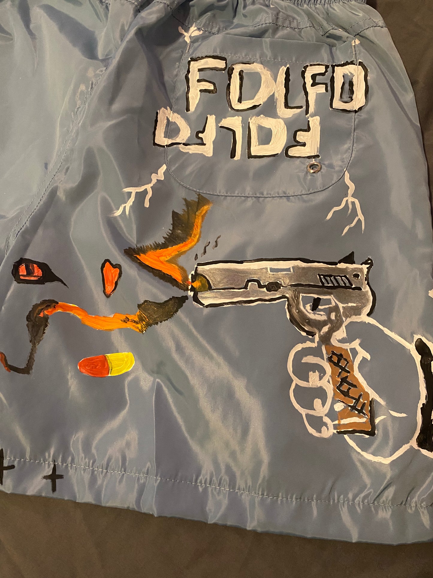 Bullethead Hand Painted Swish Shorts