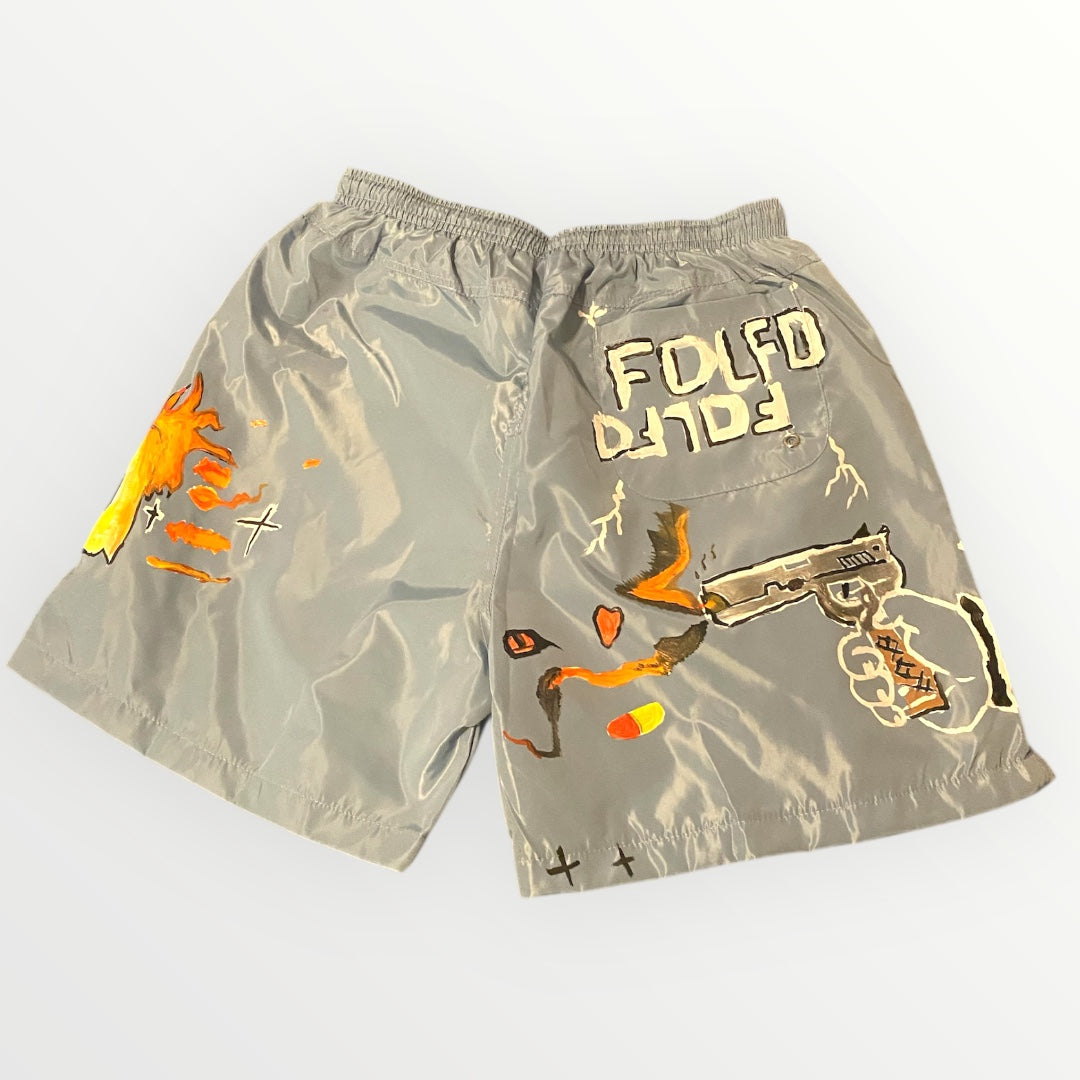 Bullethead Hand Painted Swish Shorts