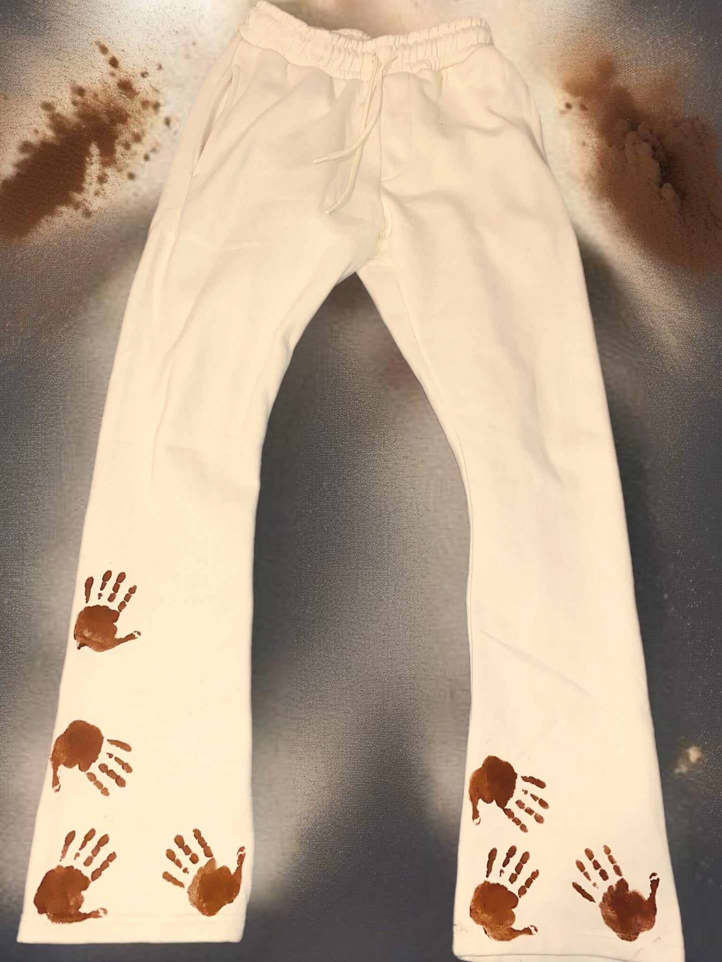 Cream Funeral Flare Sweat Pants